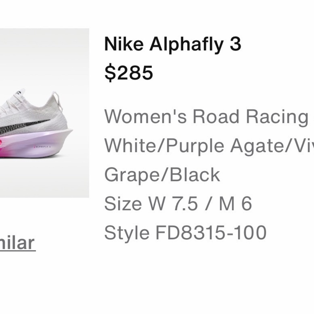 Nike Alphafly 3 Women's Racing Shoes - White, Purple, Black